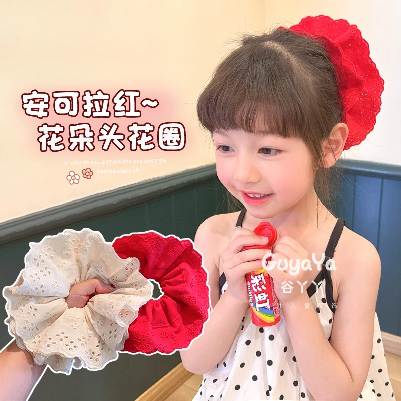 儿童多层蕾丝大肠发圈裙边扎马尾发圈女孩盘发丸子头花发饰发绳女