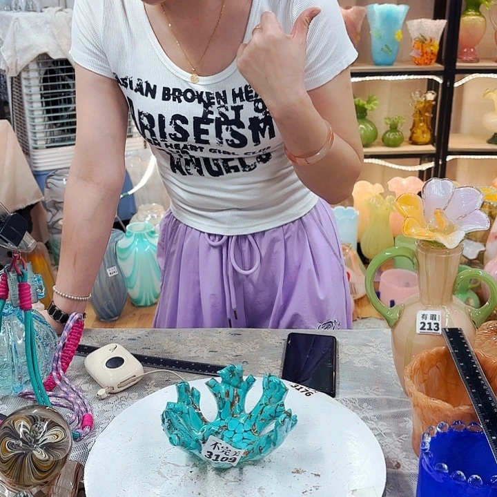 琉璃烛台清场花瓶摆件不完美