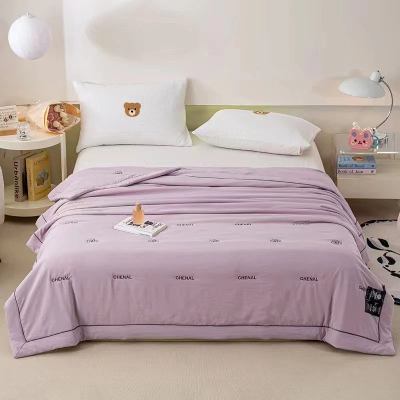 爆款夏被  山茶花精粹凉感夏被双人刺绣夏凉被可机洗水洗