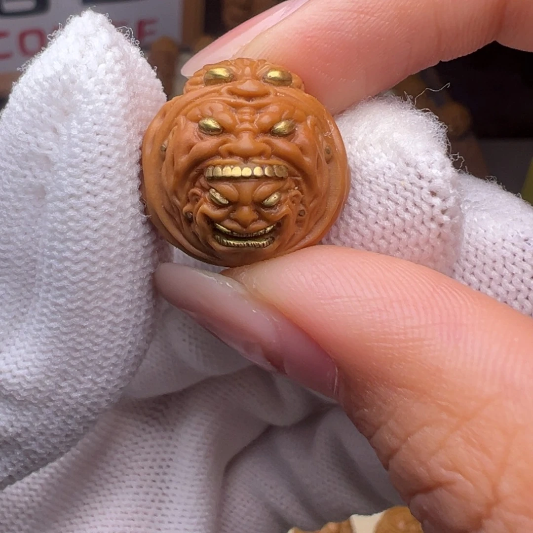 把件猴头核桃镶嵌款套娃全品有正常封口线