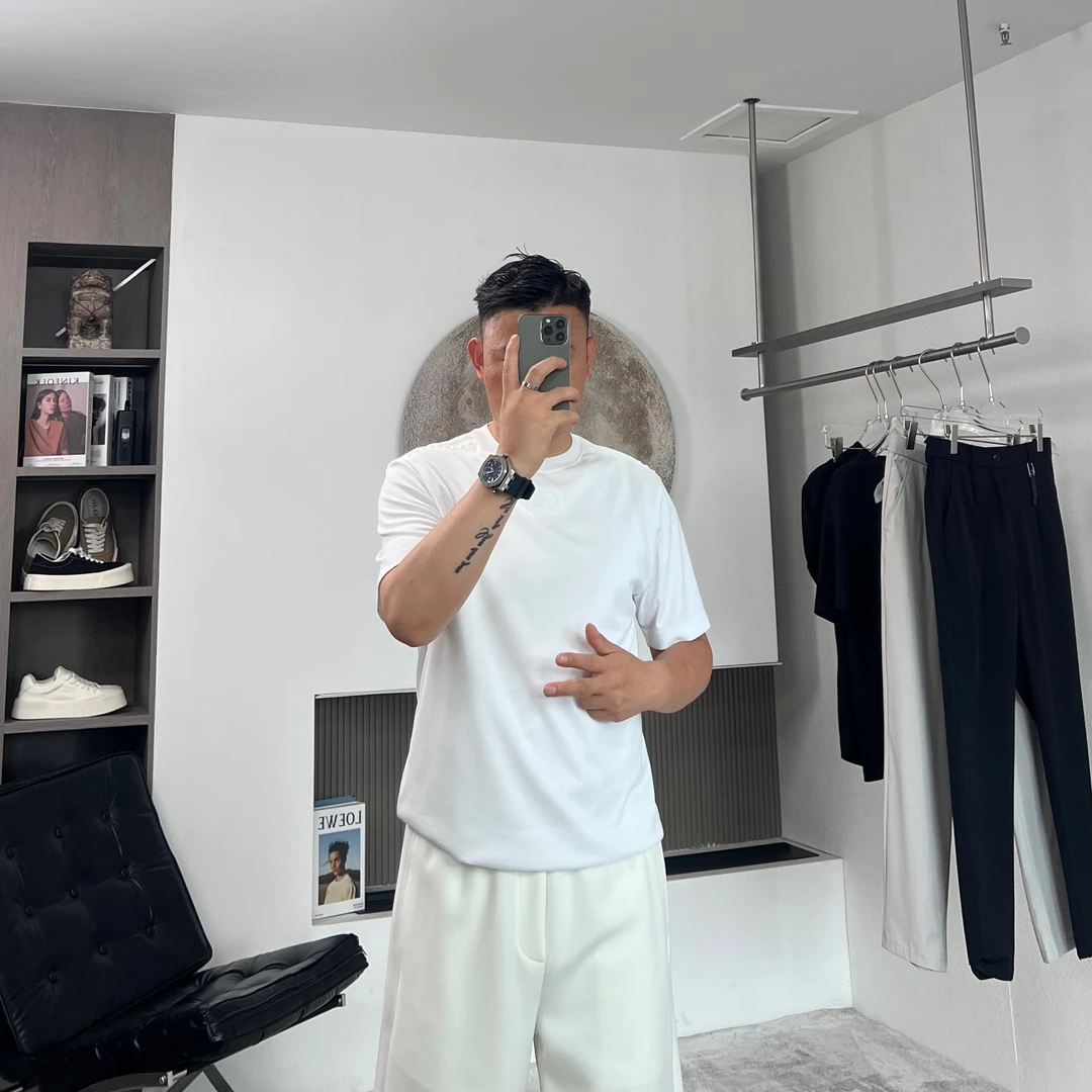 【醋酸短T】铭品添尚2025夏季新款男士休闲百搭圆领短袖T恤#6598