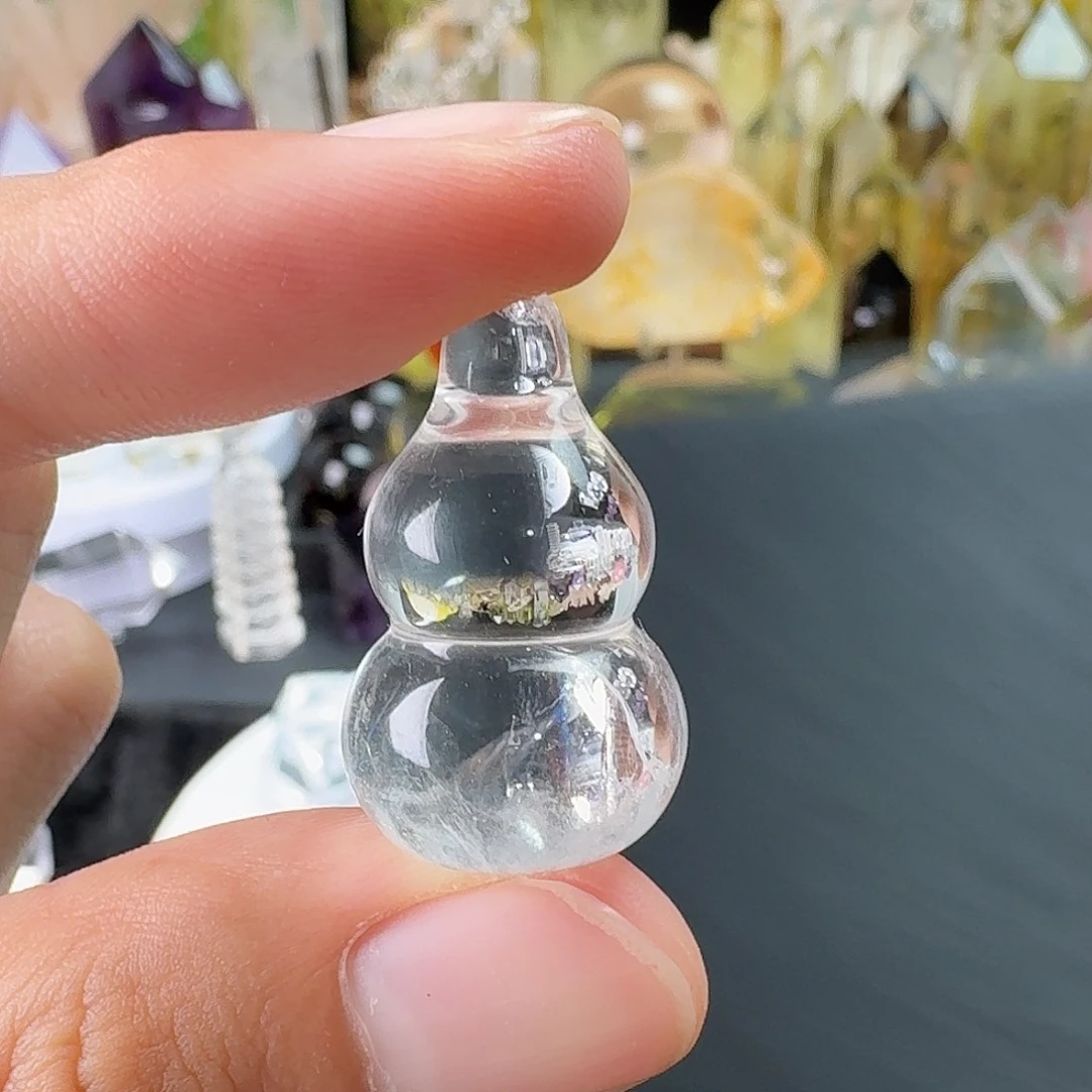 未镶嵌水晶珠宝半成品葫芦带彩虹