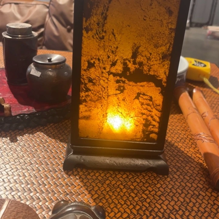 紫砂石头石头灯纯手工