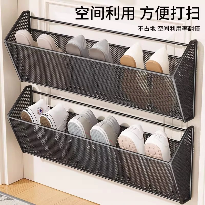 入户玄关鞋架家用门口鞋柜多层浴室门后收纳神器壁挂式小型鞋架子