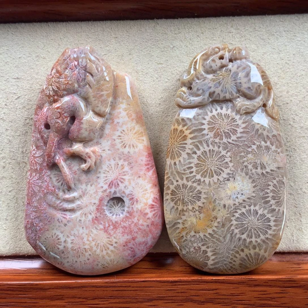 未镶嵌漏100/个，可挑。15硅化珊瑚（珊瑚玉）