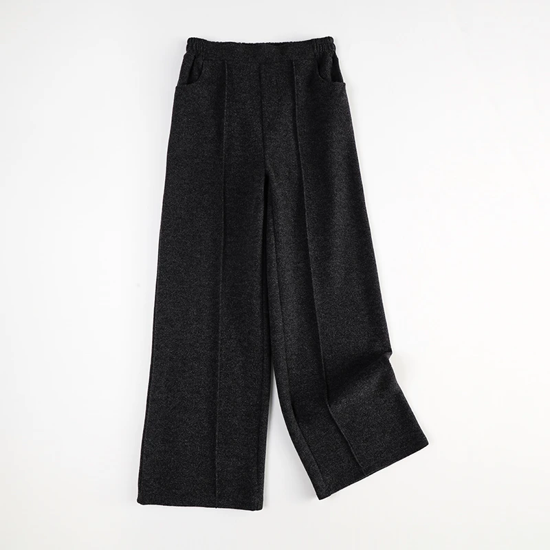 2025秋冬女士新款韩毛呢百搭休闲洋气直筒阔腿裤880156