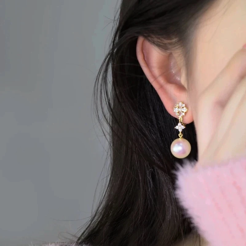 合金仿珍珠耳饰 轻奢高级感耳环气质爆款小众耳坠高级无耳洞款