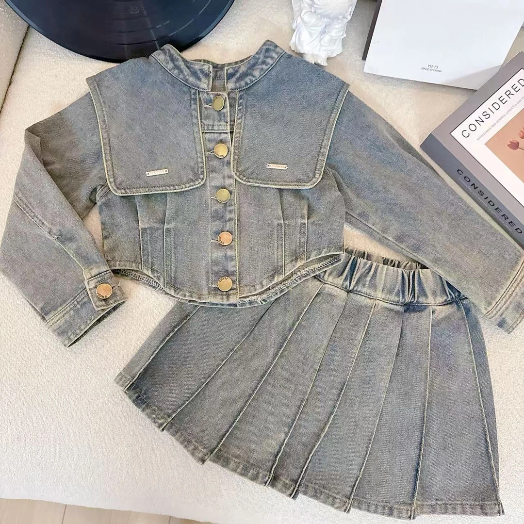 女童春秋套装2025新款儿童装时髦洋气秋装女宝宝牛仔套装