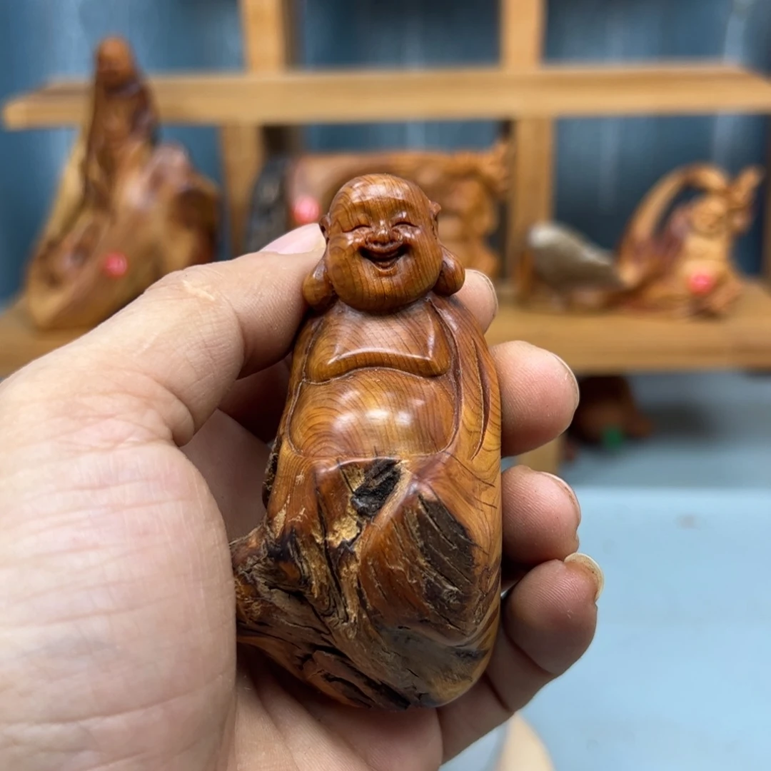 茶***味木崖柏木摆件手把件