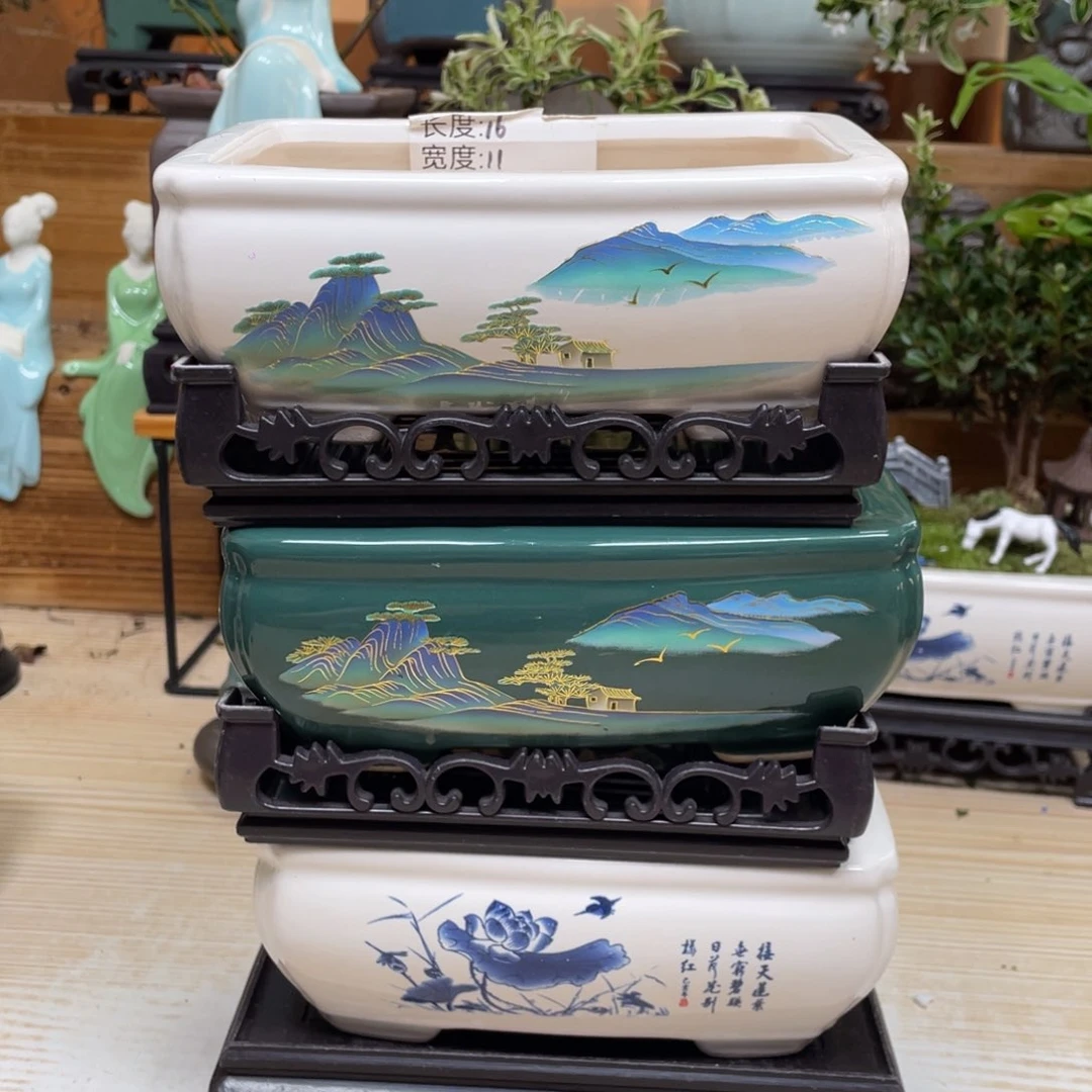 紫砂茶杯陶瓷艺术花盆陶瓷