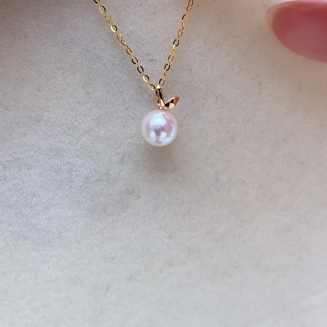 海水珍珠7-7.5mm ak吊坠银S925镶嵌