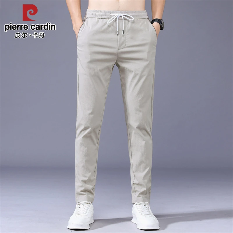 皮尔卡丹休闲裤男士夏季新款潮流韩版修身透气百搭直筒小脚长裤子