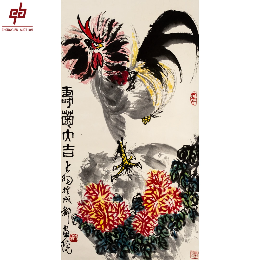 lot6900 陈大羽 花鸟 52cm*98 cm轴 4.5平尺