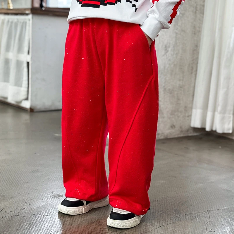 男童裤子春秋款2025新款洋气直筒宽松长裤宝宝春装休闲运动裤