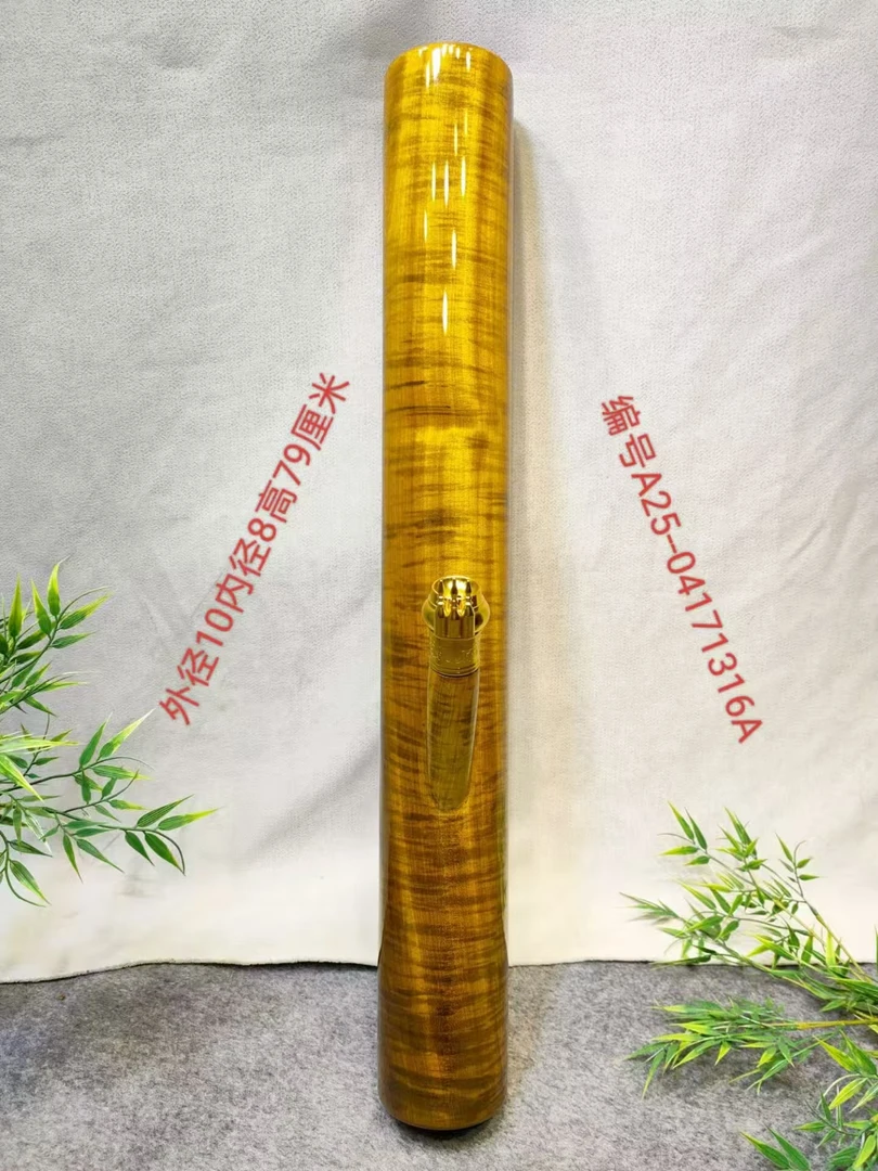 1316号缅甸金丝楠木水咽筒整体无拼接风干老料不易开裂变形