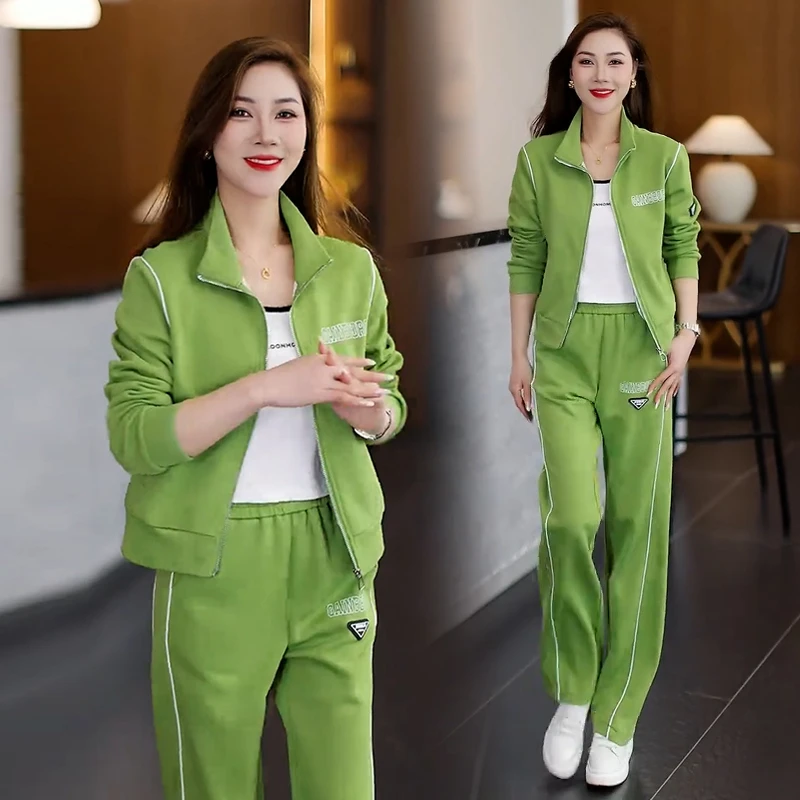 高含棉慵懒时尚套装女2025年春秋新款小众设计感上衣阔腿裤两件套