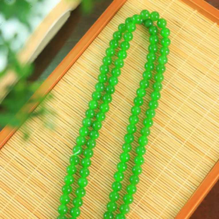 1954920玉美人小程精品和田玉玉质温润细腻老坑碧玉项链