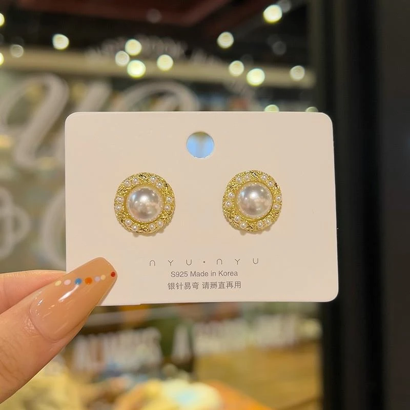 耳饰 爆款耳钉时尚巴洛克耳环法式高级小众小香风E3420