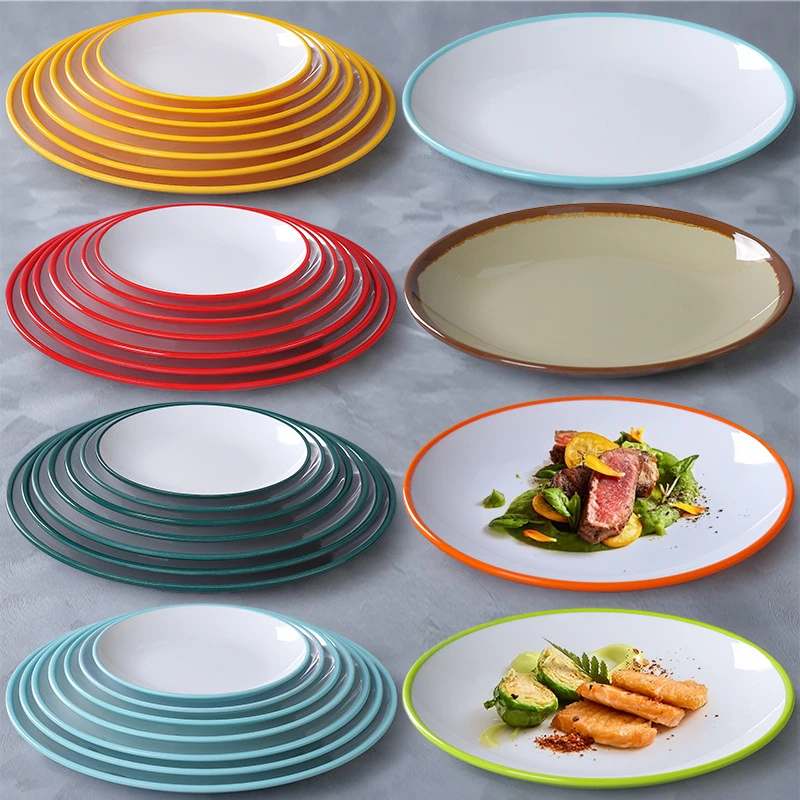 密胺圆碟子火锅专用配菜盘餐厅仿瓷塑料圆形骨碟小吃碟子商用餐具