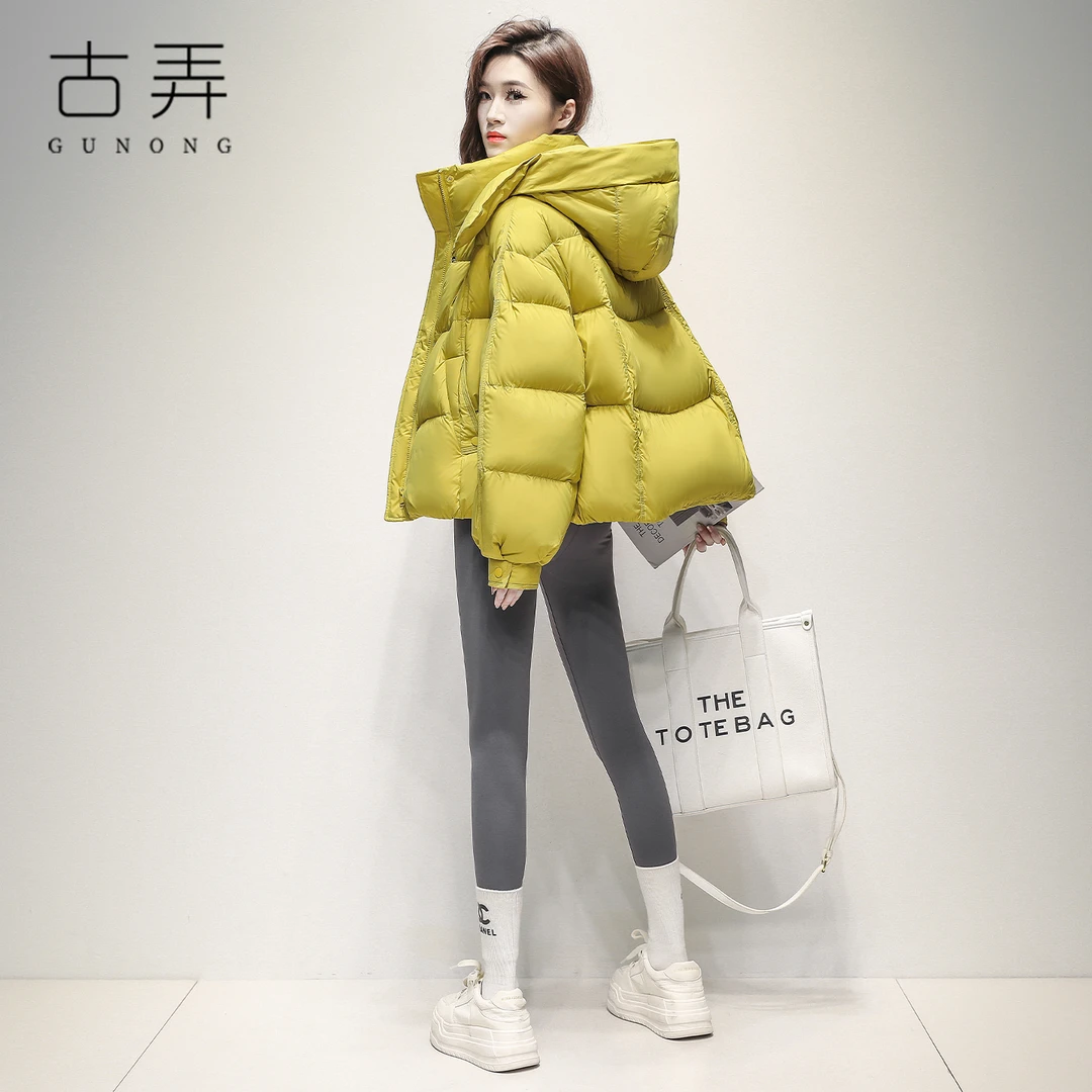 潮牌短款羽绒服女2025冬季新款小个子保暖面包服连帽高端加厚外套