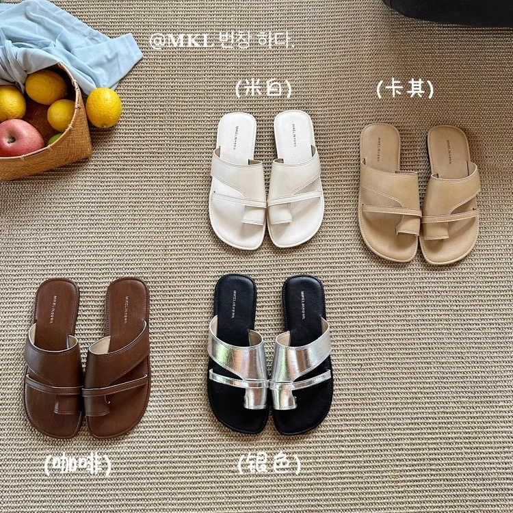 【香港DcSU专柜国际女鞋馆】韩版复古套趾拖鞋女夏季外穿2025新款平