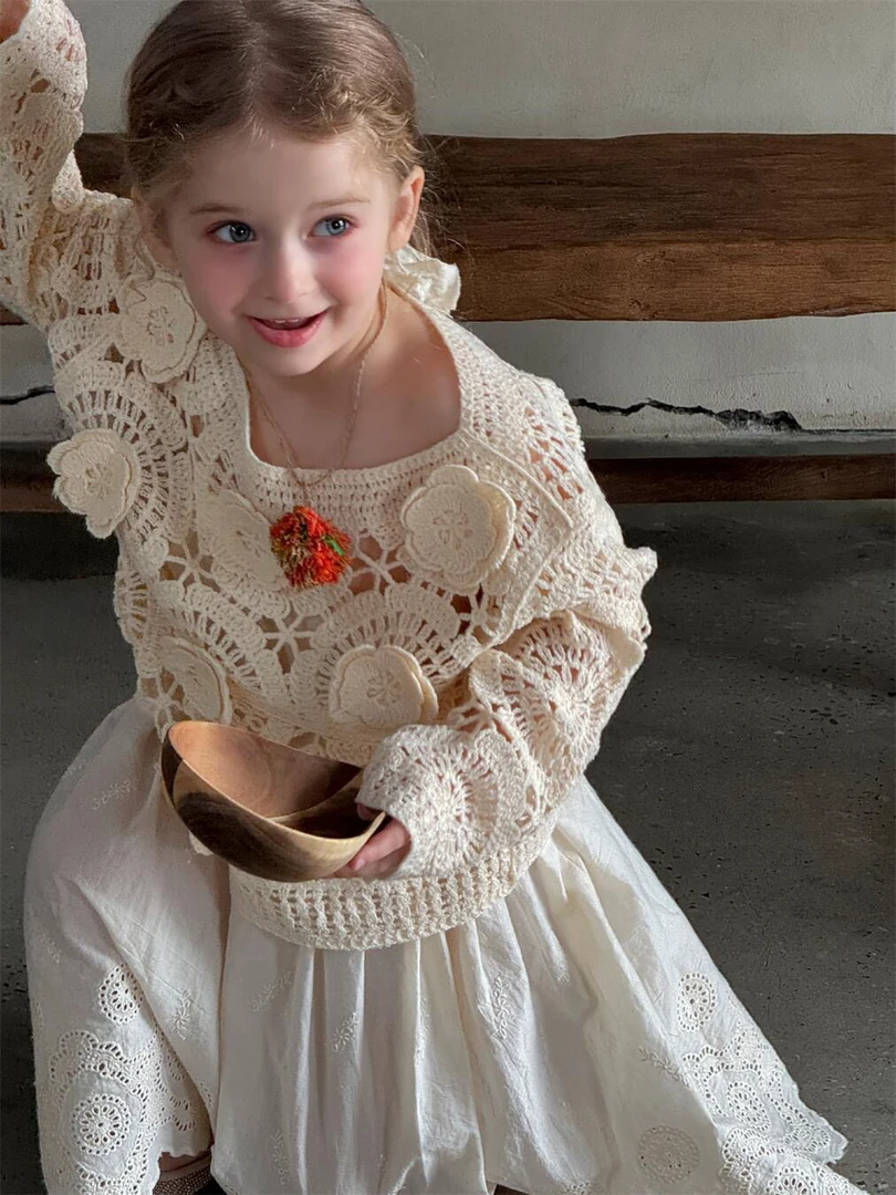 GUSHI·镂空钩花女童·设计款绝美