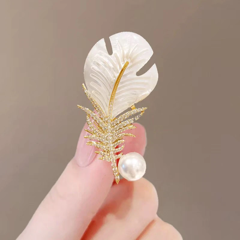合金胸针 锌合金羽毛胸针#27时尚百搭胸花