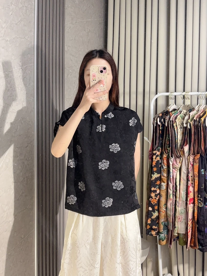 【芍药】新中式国风短袖小衫BX9  衣长61胸围106