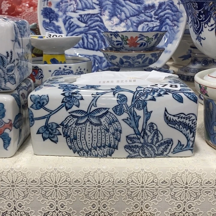 【闪购商品】摆件陶瓷纸巾盒摆件，3个