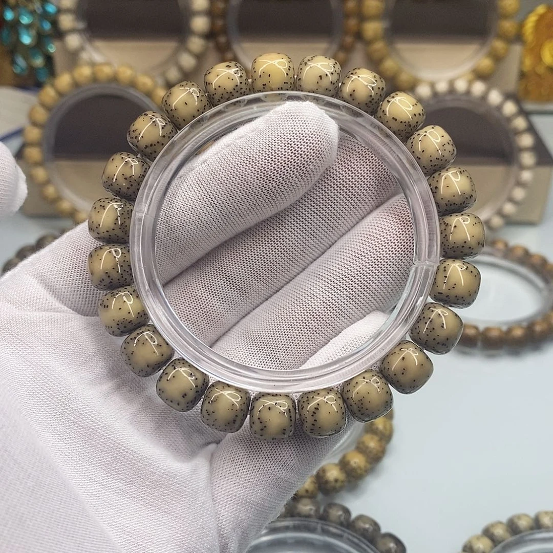 星月菩提手串9×10一物一图原生态同枝糯冰双留白小细星