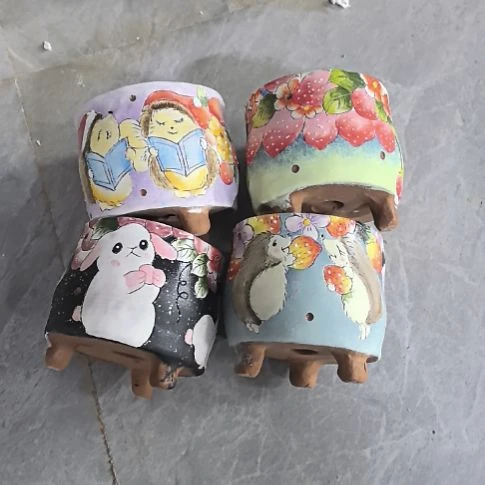 红泥花盆景德镇陶瓷