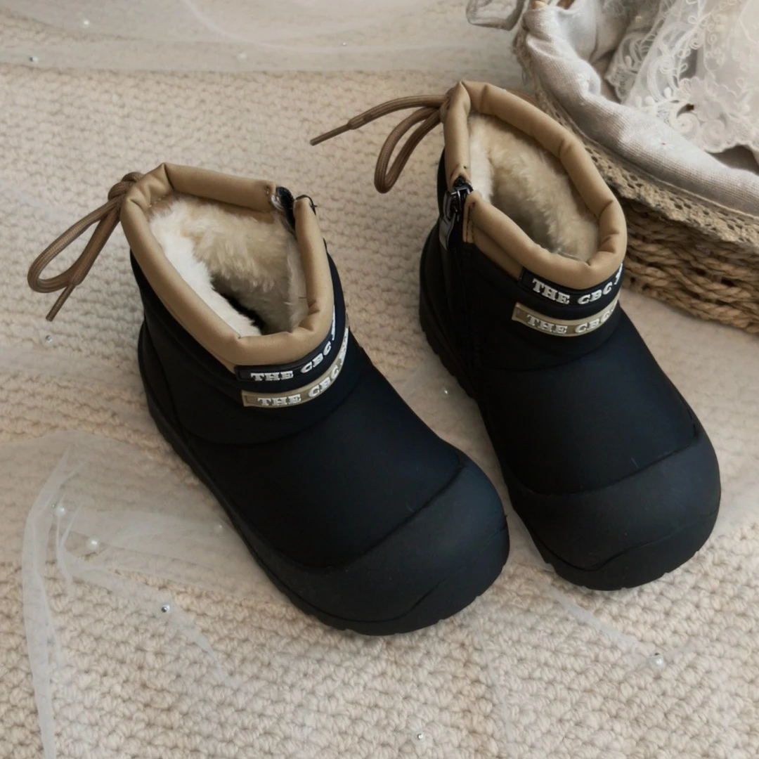 CBC 丑萌大头防水防滑儿童雪地靴2025冬季加绒加厚棉靴男女童短靴