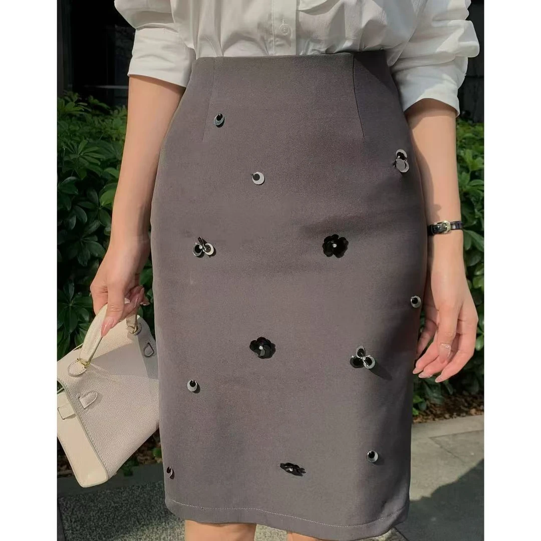 SZA【江南月下】春季新款高级感通勤气质高腰包臀显瘦半身裙A-1593