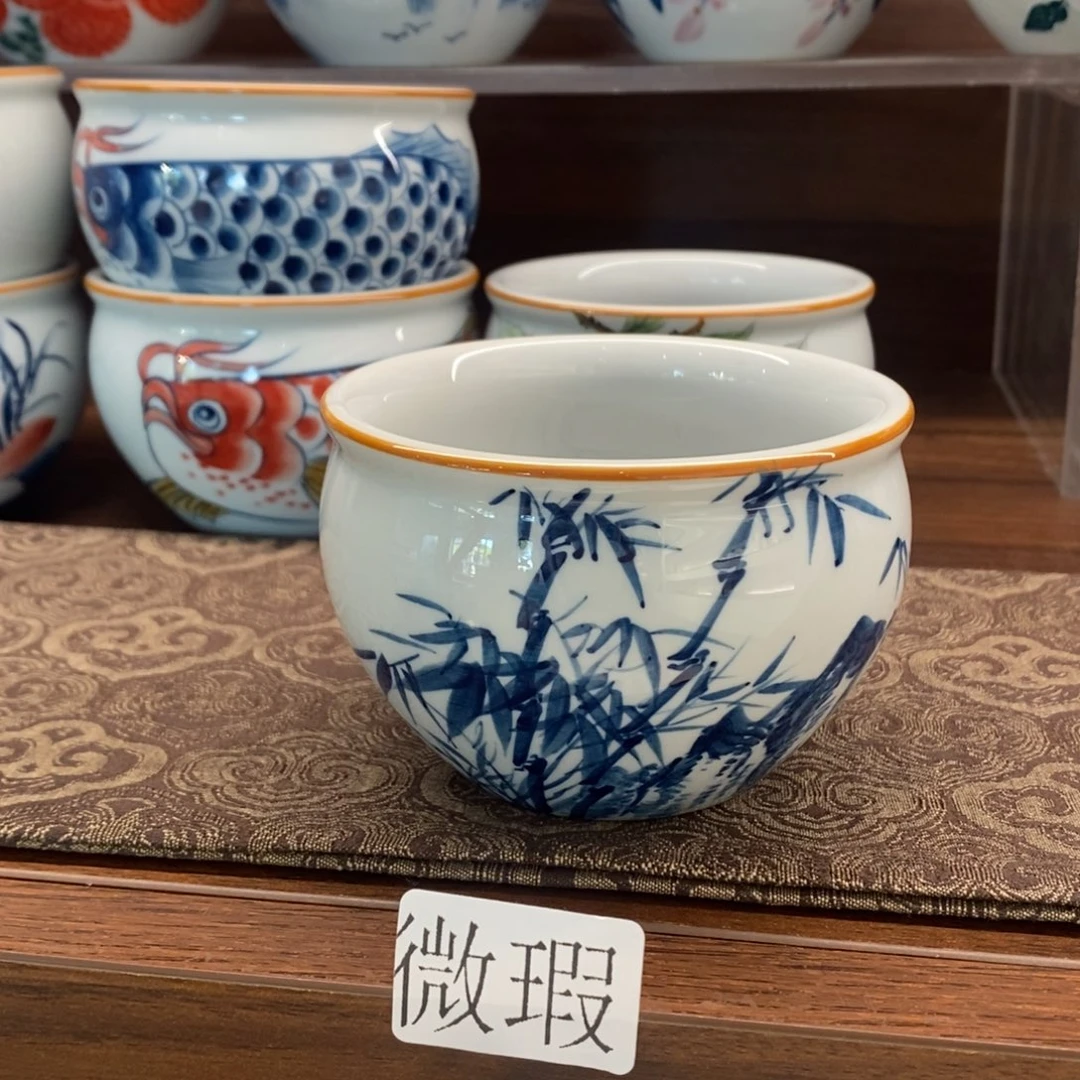 釉下彩老陶泥手工绘制