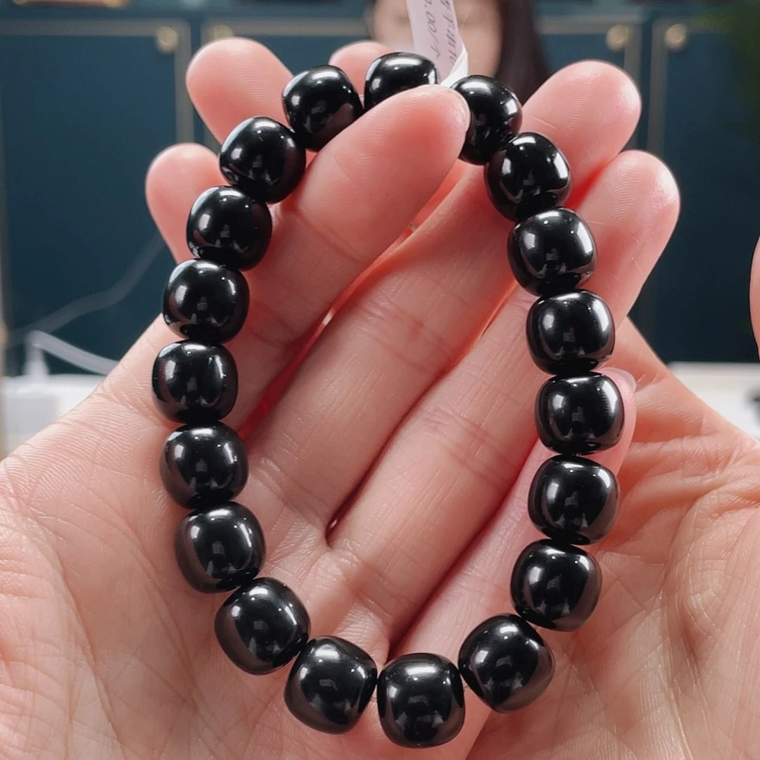 和田玉手串未镶嵌黑青卡10.11老型