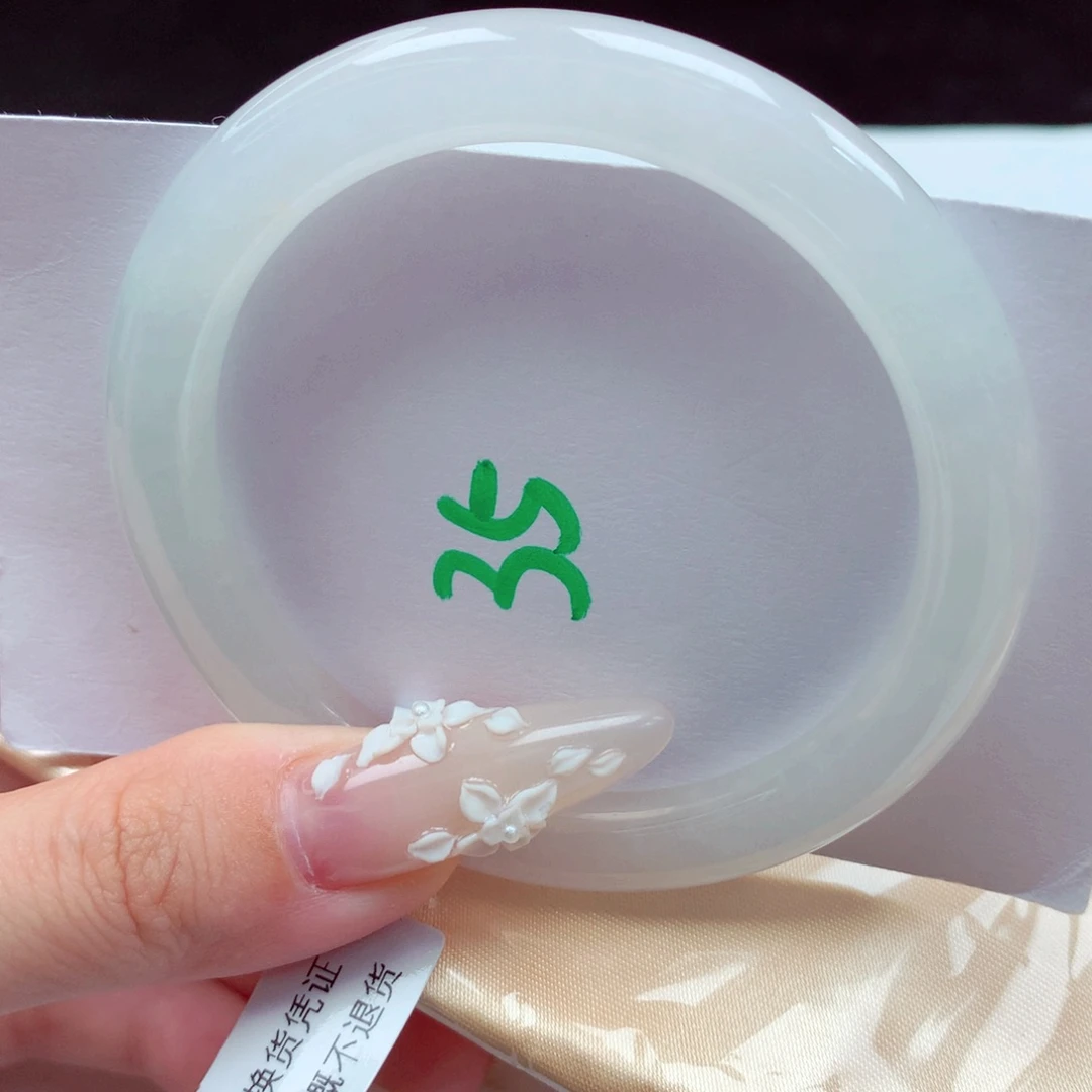 未镶嵌手镯翡翠天然缅甸翡翠A货手镯 美人条35号