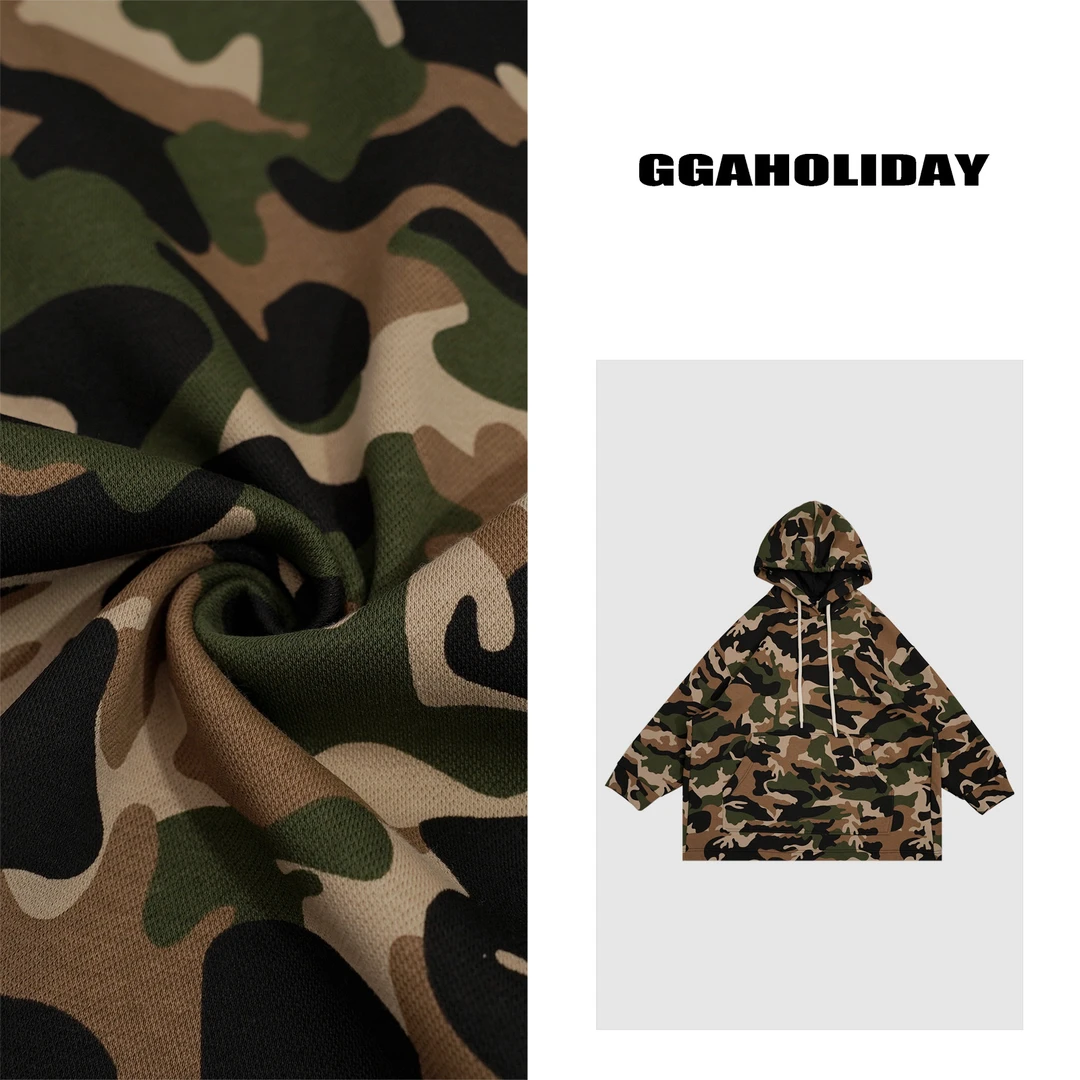 【上新】高级感设计早秋新款美式街头潮流迷彩加绒卫衣 144124