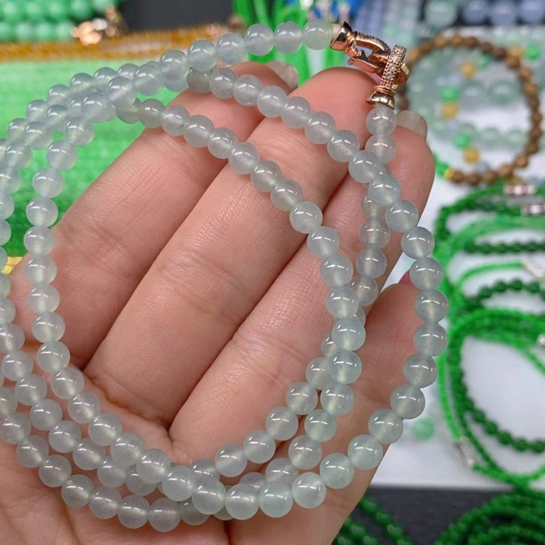 颈饰未镶嵌翡翠缅甸天然翡翠冰种项链5.2