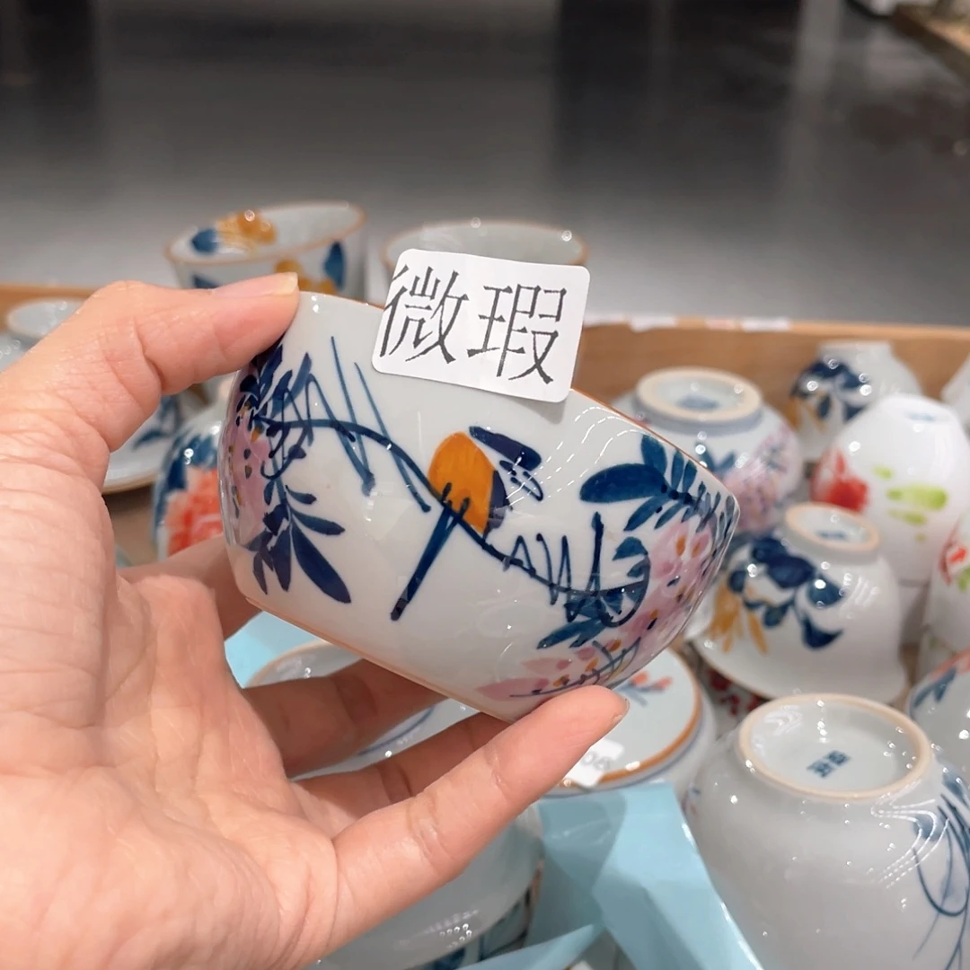 釉下手绘茶具微瑕