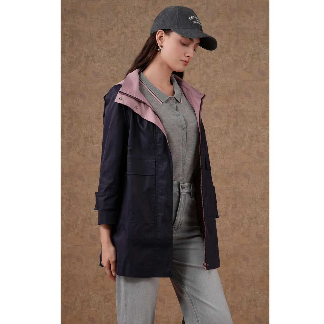 乔万尼春装商场新款气质宽松直筒休闲小个子风衣外套EN3A357601