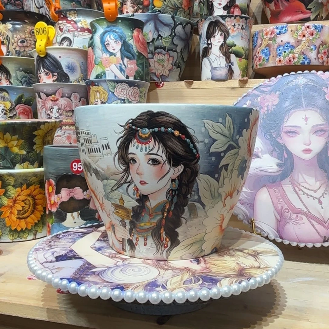 景德镇手绘花盆陶瓷17/15