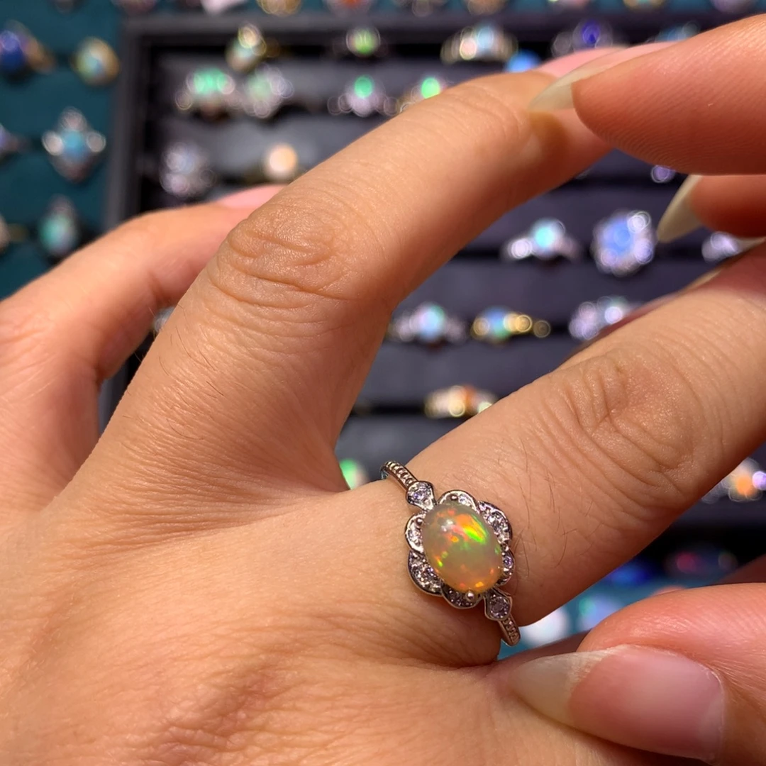 欧泊银S925镶嵌戒指款