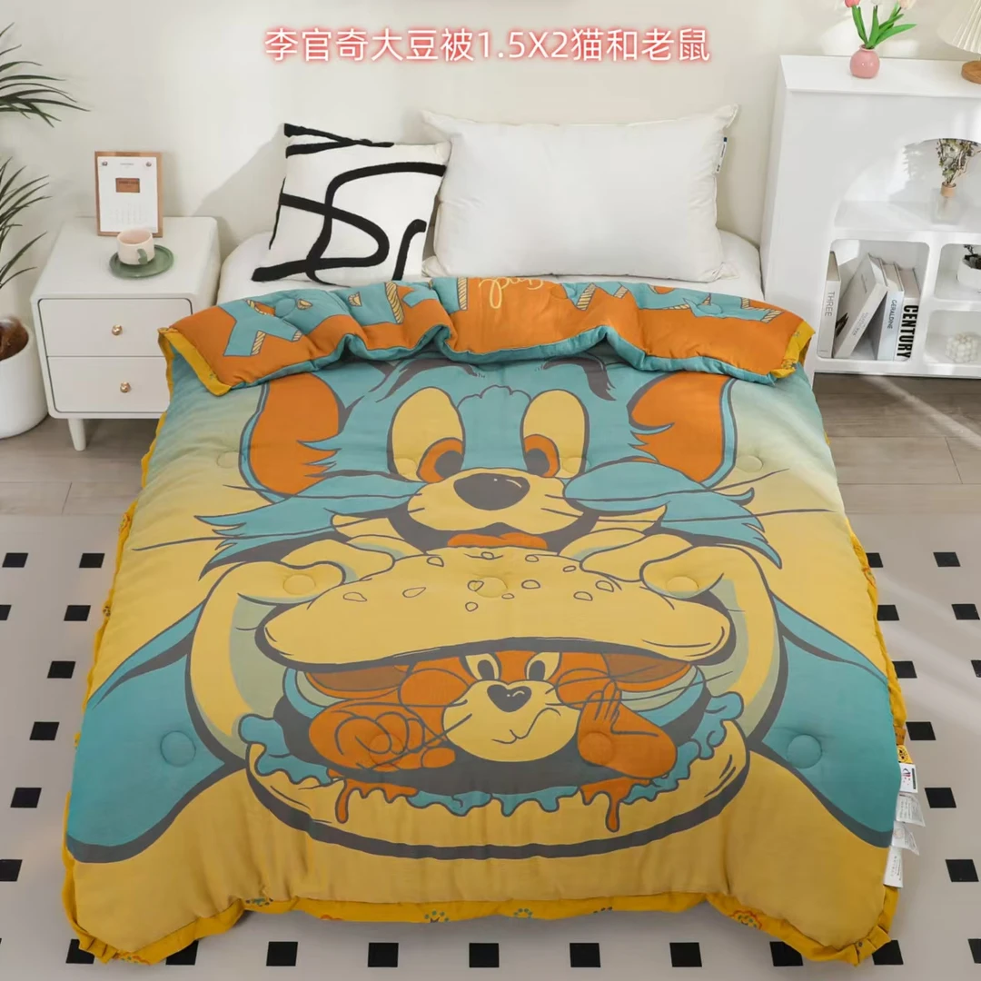 【猫和老鼠】150*200cm 全棉纱布李官奇大豆被秋冬被
