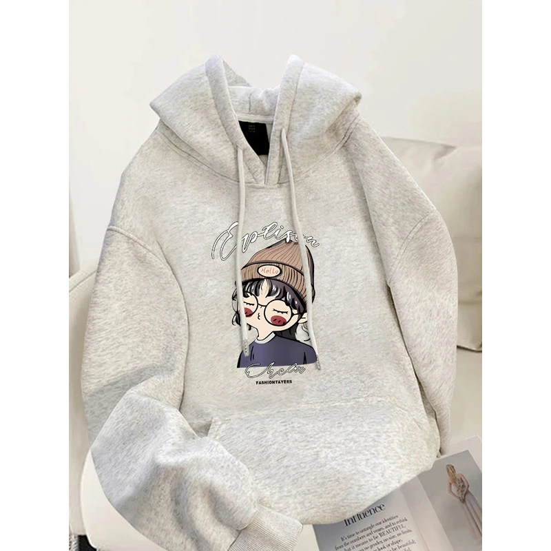 灰色连帽卫衣女2025新款爆款秋冬外穿加厚上衣韩系胖mm加绒外套潮