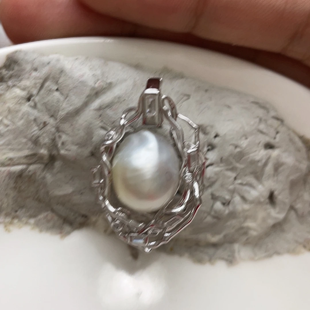 银S925镶嵌颈饰海水珍珠