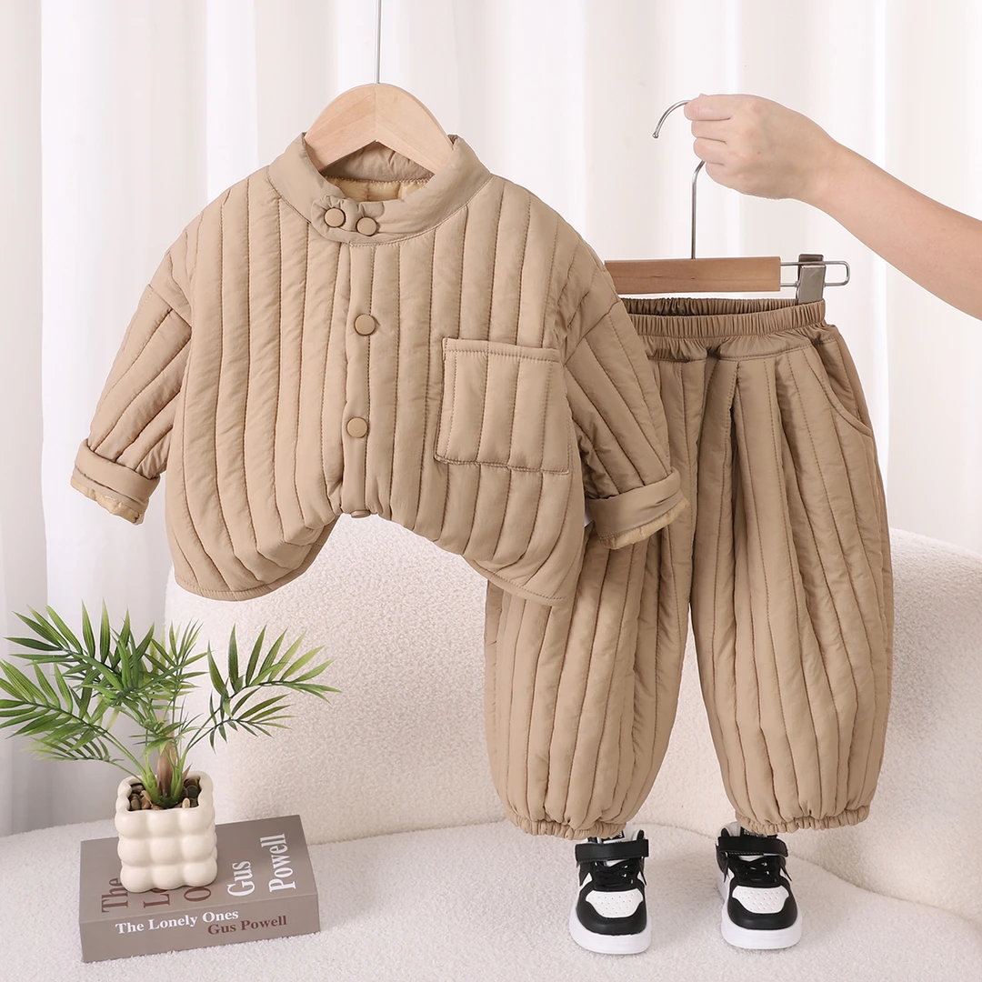 男童冬装棉服套装新款两件套洋气中小童棉衣宝宝加厚保暖衣服冬天