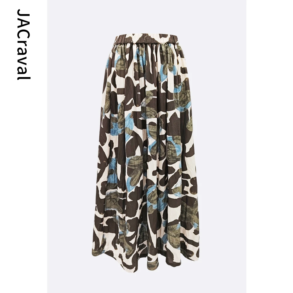 JACRAVAL【夏屿絮语·柔纺】文艺度假宽松半身长裙Q-05862