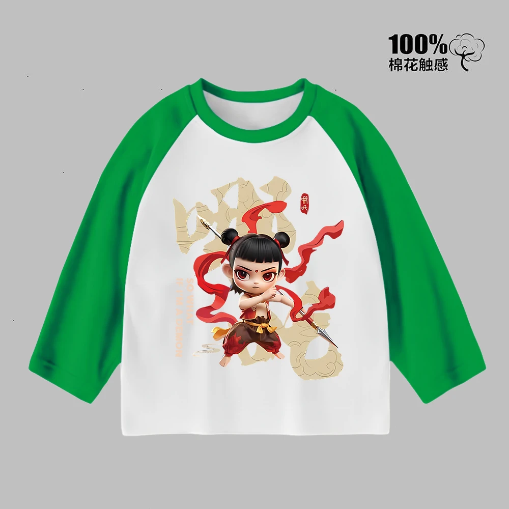 哪吒春秋男童长袖t恤儿童纯棉上衣打底衫宝宝秋衣潮流男孩衣服帅6