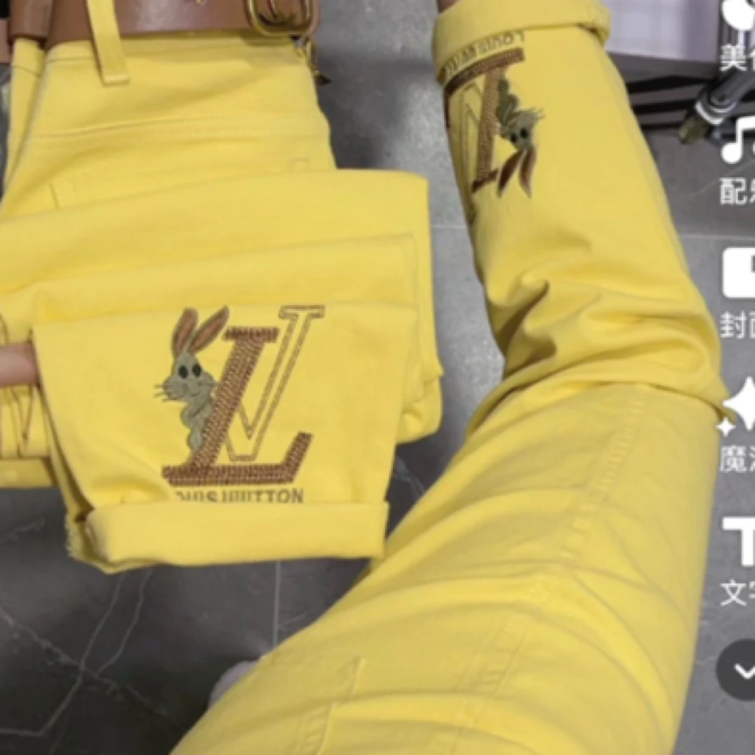 6653款超柔弹力牛仔老爹裤