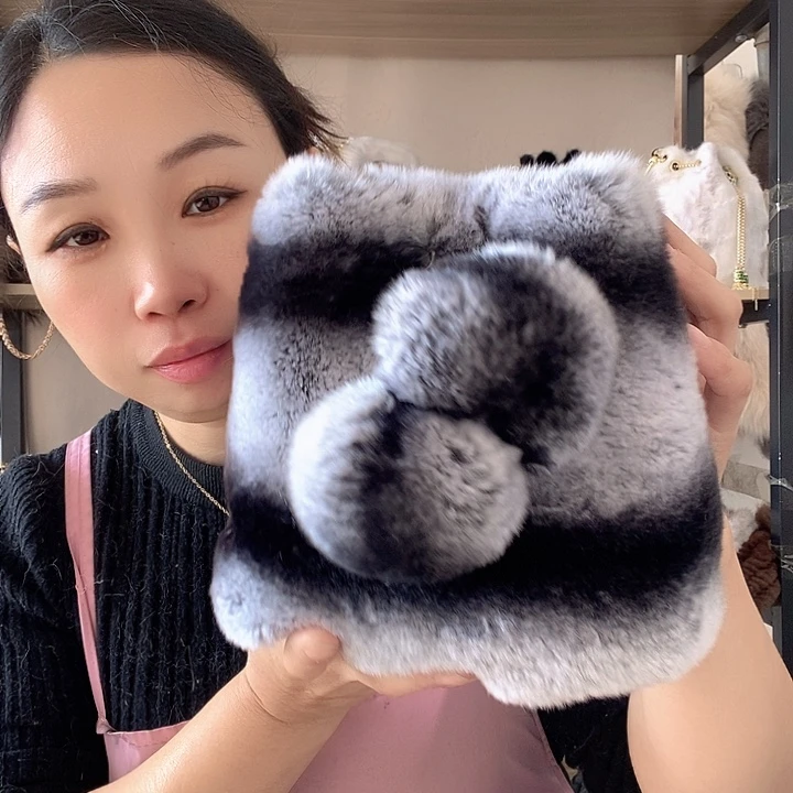 轻**写皮包獭兔毛包包单肩包